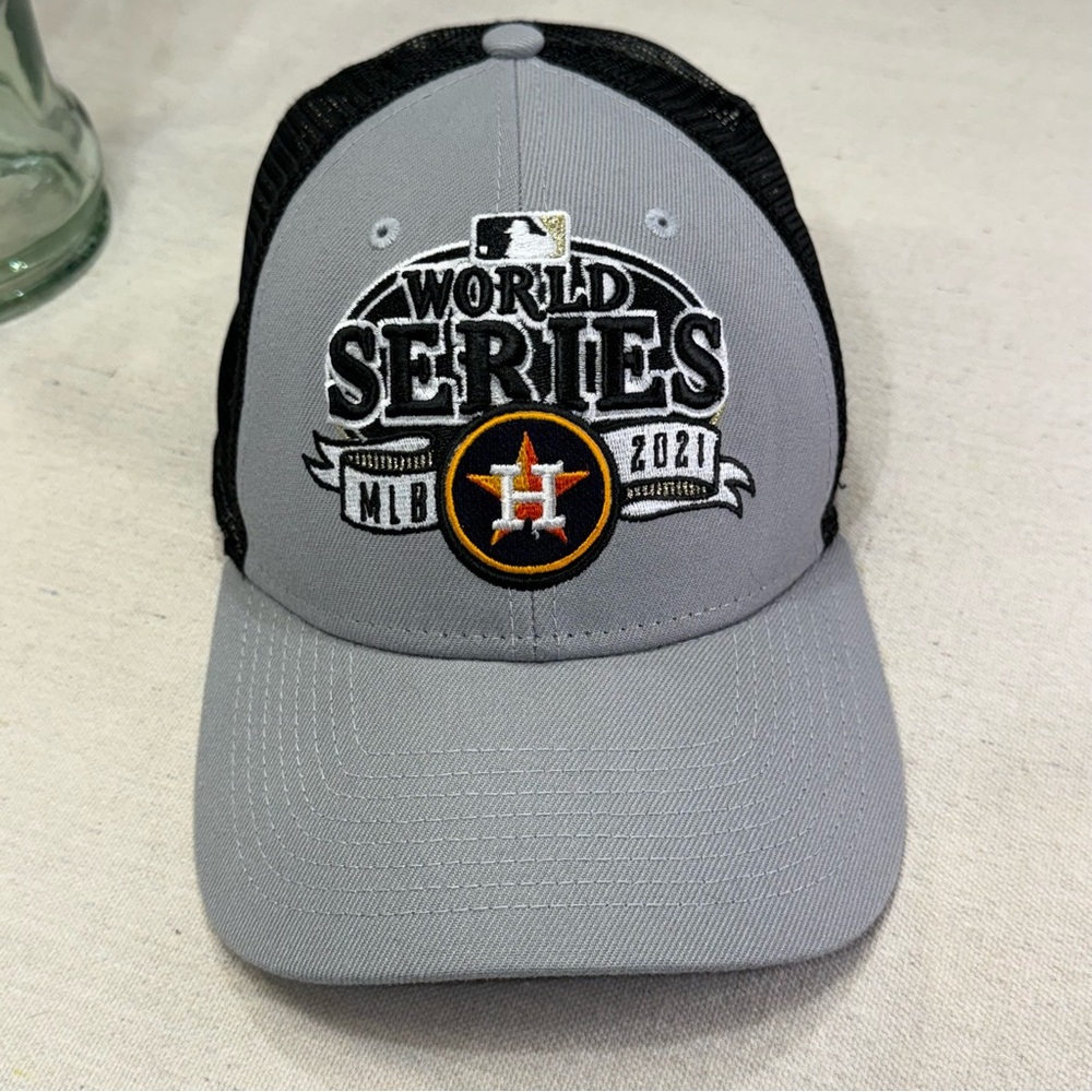 MLB Grey & Black World Series 2021 Trucker Hat with Houston Astros Patch